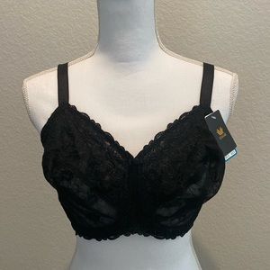 NWT Wacoal black lace bra 36DDD.
